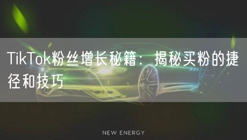 TikTok粉丝增长秘籍：揭秘买粉的捷径和技巧