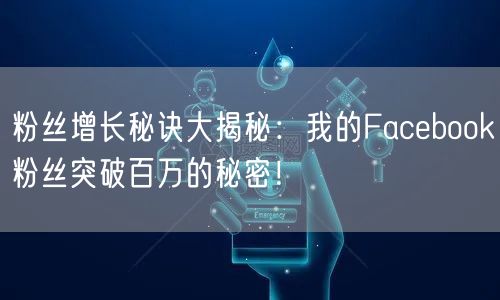 粉丝增长秘诀大揭秘：我的Facebook粉丝突破百万的秘密！
