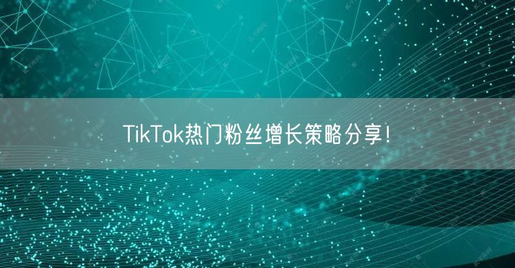 TikTok热门粉丝增长策略分享！
