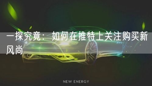 一探究竟：如何在推特上关注购买新风尚