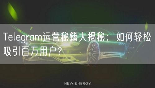 Telegram运营秘籍大揭秘：如何轻松吸引百万用户？