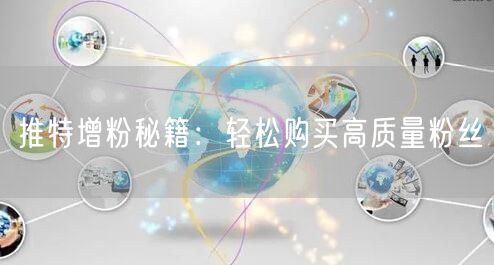 推特增粉秘籍：轻松购买高质量粉丝