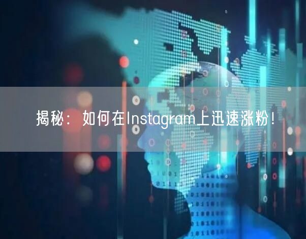 揭秘：如何在Instagram上迅速涨粉！