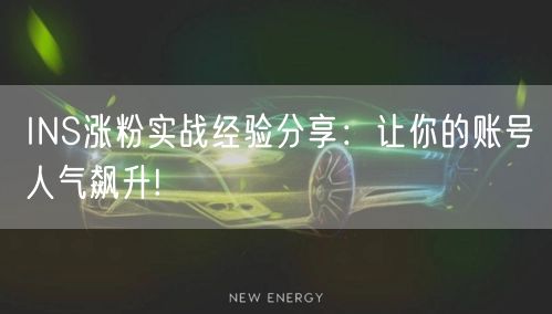 INS涨粉实战经验分享：让你的账号人气飙升!