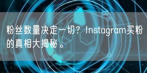 粉丝数量决定一切?Instagram买粉的真相大揭秘。