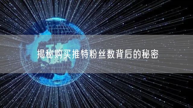 揭秘购买推特粉丝数背后的秘密