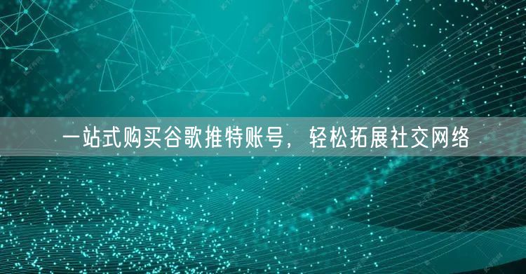 一站式购买谷歌推特账号，轻松拓展社交网络