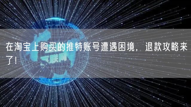 在淘宝上购买的推特账号遭遇困境，退款攻略来了！