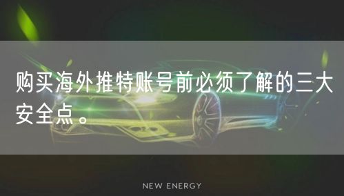 购买海外推特账号前必须了解的三大安全点。