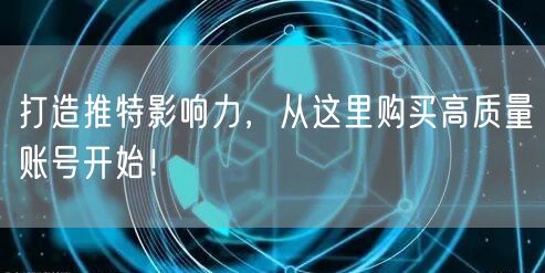 打造推特影响力,从这里购买高质量账号开始!