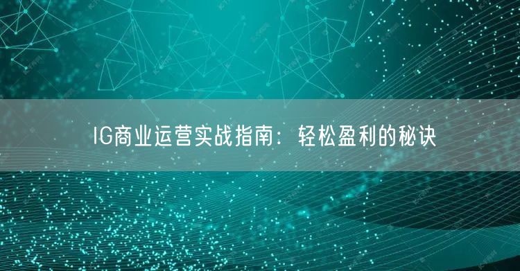 IG商业运营实战指南：轻松盈利的秘诀