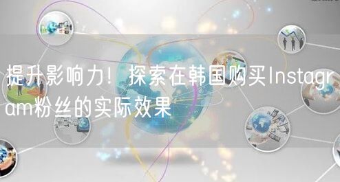 提升影响力!探索在韩国购买Instagram粉丝的实际效果
