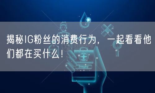 揭秘IG粉丝的消费行为，一起看看他们都在买什么！