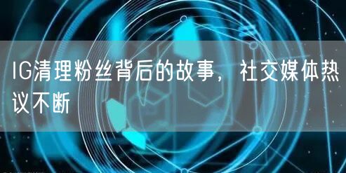 IG清理粉丝背后的故事，社交媒体热议不断