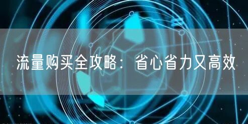 流量购买全攻略：省心省力又高效