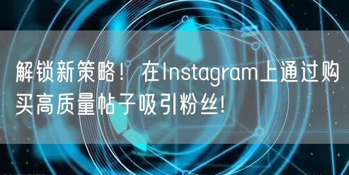 解锁新策略！在Instagram上通过购买高质量帖子吸引粉丝!