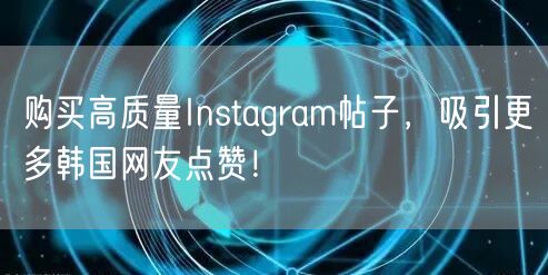 购买高质量Instagram帖子，吸引更多韩国网友点赞！
