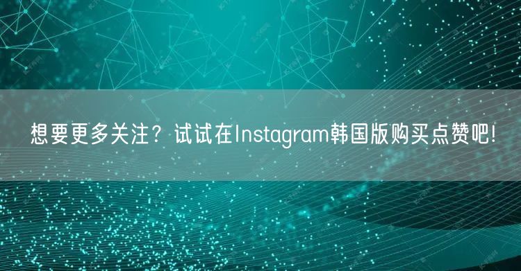 想要更多关注？试试在Instagram韩国版购买点赞吧!