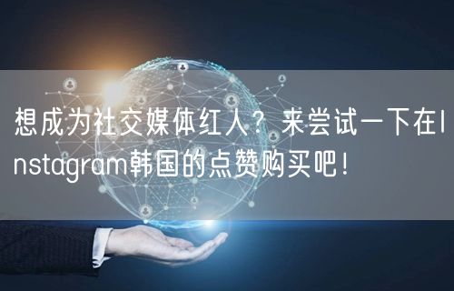 想成为社交媒体红人?来尝试一下在Instagram韩国的点赞