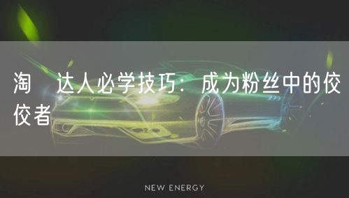 淘寳达人必学技巧：成为粉丝中的佼佼者