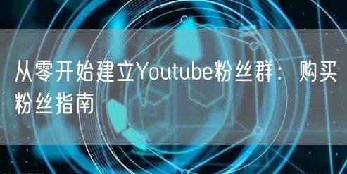 从零开始建立Youtube粉丝群:购买粉