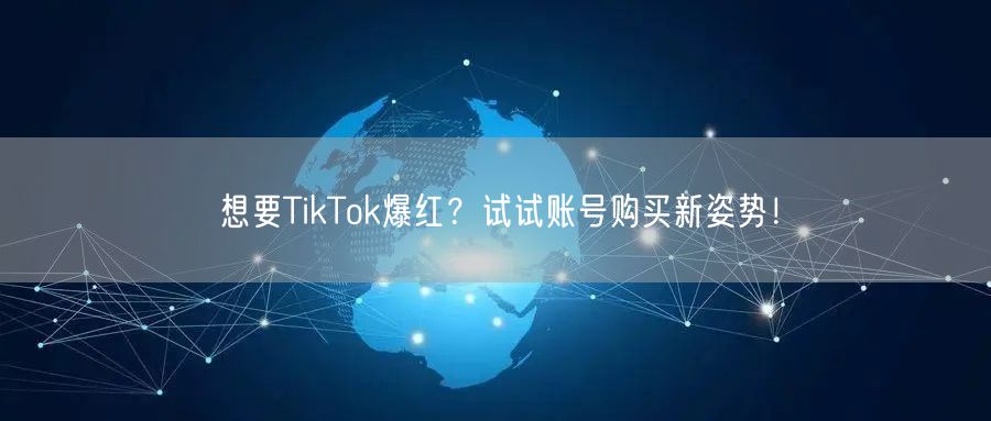 想要TikTok爆红？试试账号购买新姿势！