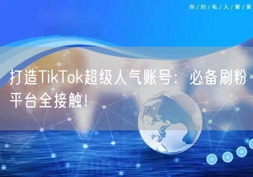 打造TikTok超级人气账号：必备刷粉平