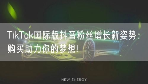 TikTok国际版抖音粉丝增长新姿势：购买助力你的梦想!
