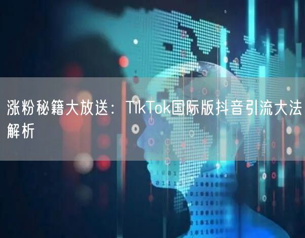 涨粉秘籍大放送：TikTok国际版抖音引流大法解析