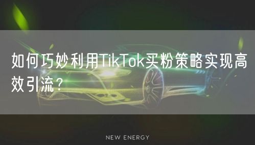 如何巧妙利用TikTok买粉策略实现高效引流？