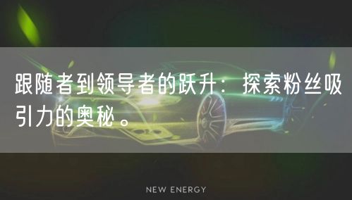 跟随者到领导者的跃升：探索粉丝吸引力的奥秘。