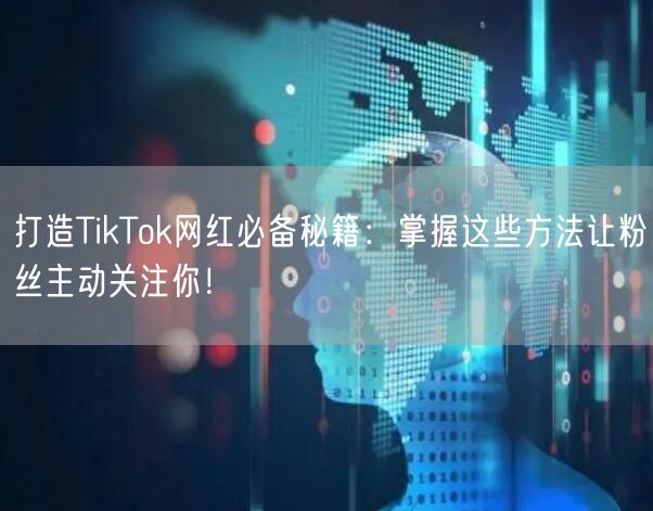 打造TikTok网红必备秘籍：掌握这些方法让粉丝主动关注你！