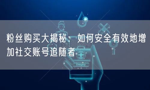 粉丝购买大揭秘:如何安全有效地增加社交账号追随者