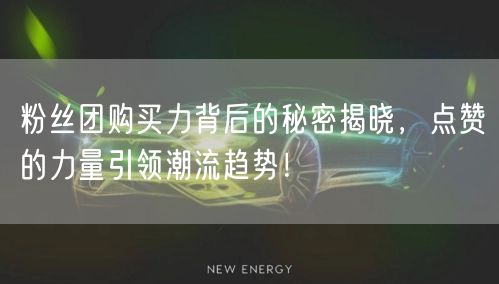 粉丝团购买力背后的秘密揭晓，点赞的力量引领潮流趋势！