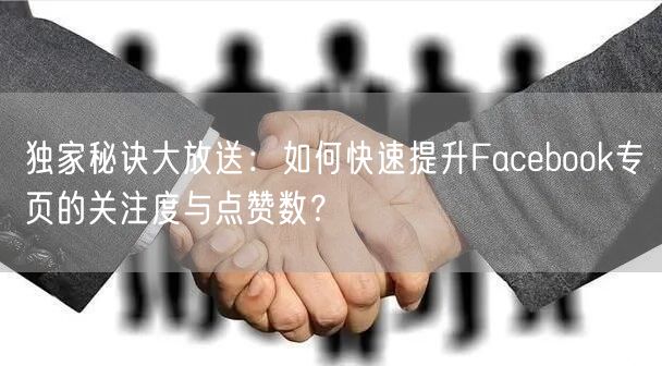 独家秘诀大放送：如何快速提升Facebook专页的关注度与点