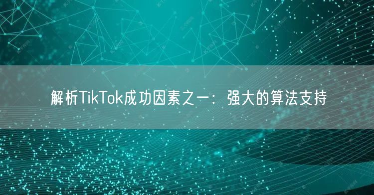解析TikTok成功因素之一：强大的算法支持