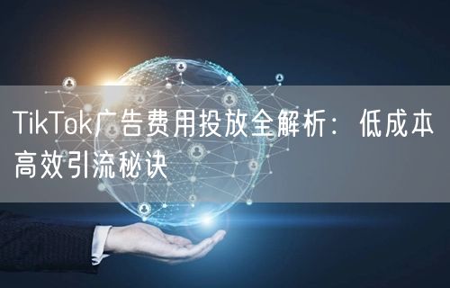 TikTok广告费用投放全解析：低成本高效引流秘诀