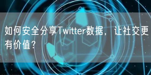 如何安全分享Twitter数据，让社交更有价值？