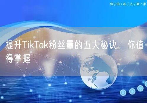 提升TikTok粉丝量的五大秘诀，你值得掌握