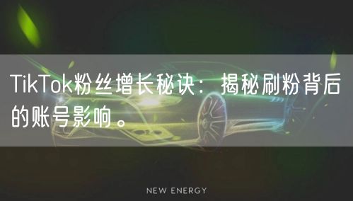 TikTok粉丝增长秘诀：揭秘刷粉背后的